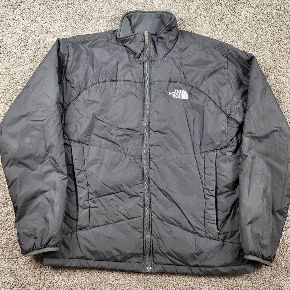 The North Face Mens Medium Black Insulated Puffer Jacket Full Zip EG 686617